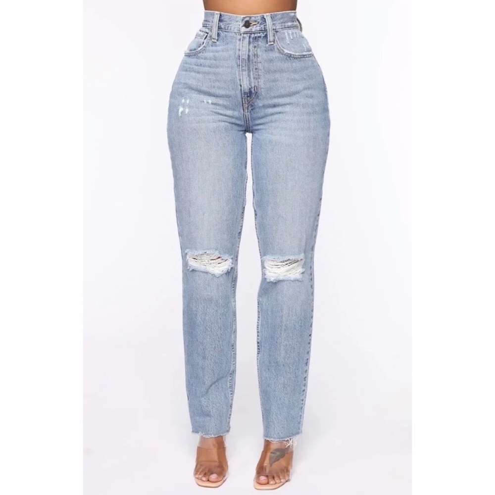 All Split Up High Rise Mom Jeans- Medium